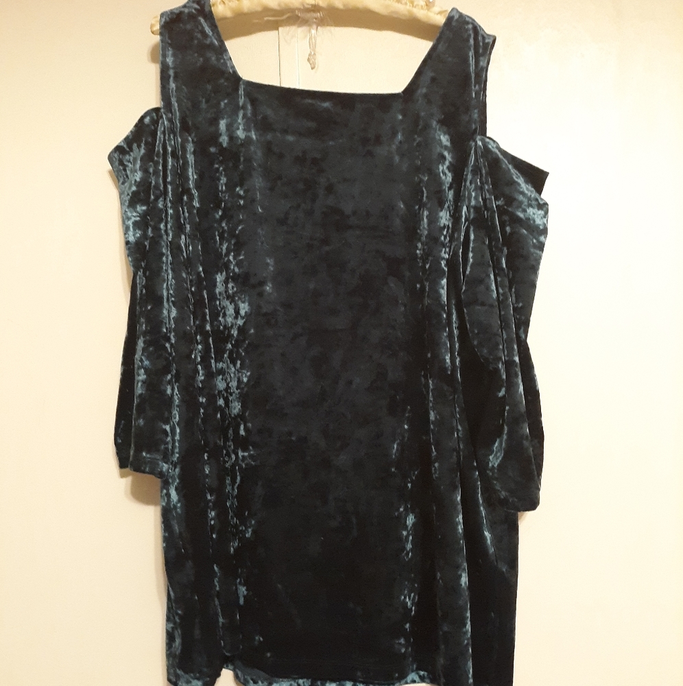 Deep velvet green blouse 2x